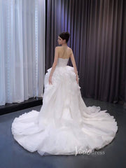 Luxury Beaded Mermaid Wedding Dresses with Ruffle Overskirt Train 222233