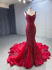 Luxury Beaded Mermaid White Wedding Dresses 222147