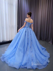 Luxury Light Blue Cinderella Ball Gown Beaded Princess Quinceanera Dresses 231124