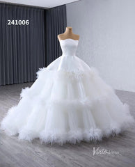 Luxury Ruffle Layered Wedding Dresses Strapless Bridal Gown Corset Back 241006