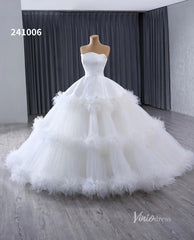 Luxury Ruffle Layered Wedding Dresses Strapless Bridal Gown Corset Back 241006