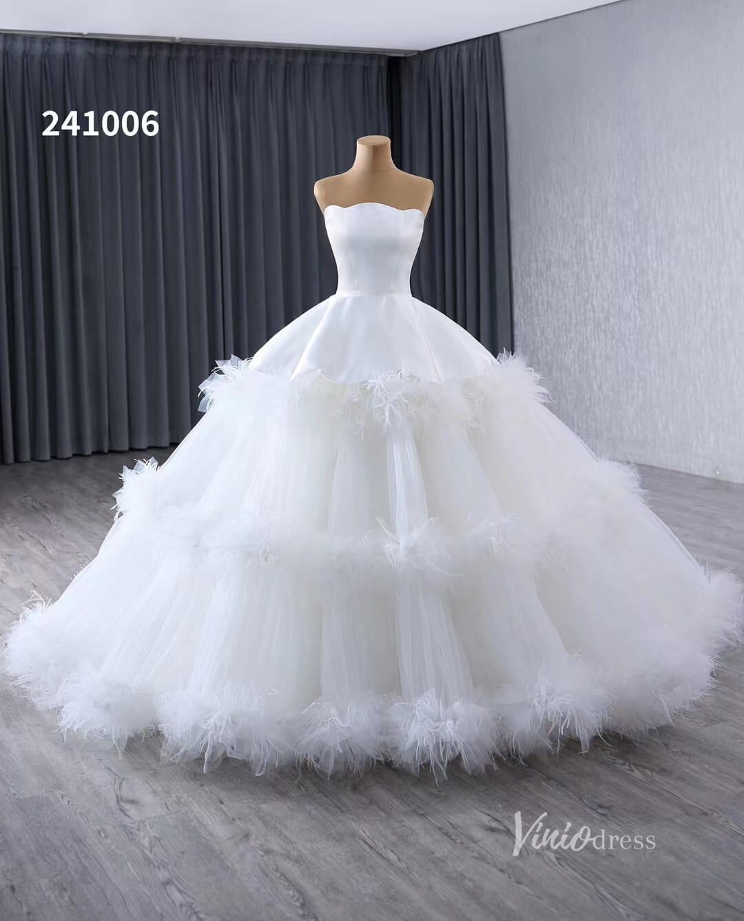 Luxury Ruffle Layered Wedding Dresses Strapless Bridal Gown Corset Back 241006