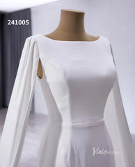 Luxury Ruffled Mermaid Wedding Dresses Extra Long Sleeve Bridal Gown Corset Back 241005
