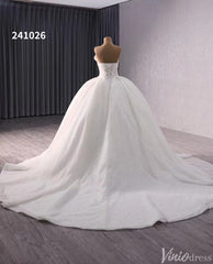 Luxury Strapless Beaded Wedding Gown Sparkly Ivory Bridal Dress 241026