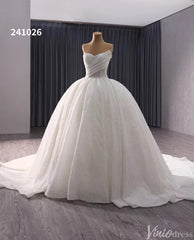 Luxury Strapless Beaded Wedding Gown Sparkly Ivory Bridal Dress 241026