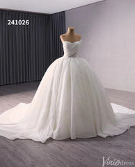 Luxury Strapless Beaded Wedding Gown Sparkly Ivory Bridal Dress 241026