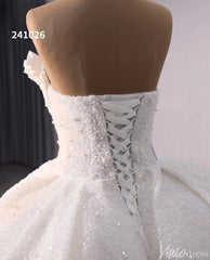 Luxury Strapless Beaded Wedding Gown Sparkly Ivory Bridal Dress 241026