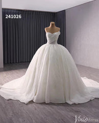 Luxury Strapless Beaded Wedding Gown Sparkly Ivory Bridal Dress 241026