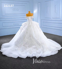 Luxury White Dubai Ball Gown Wedding Dresses Off the Shoulder 222137