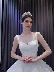 Luxury White Lace Ball Gown Wedding Dresses Corset Back 231127