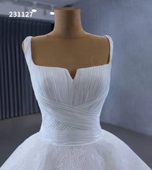 Luxury White Lace Ball Gown Wedding Dresses Corset Back 231127