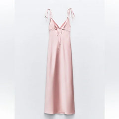 Vintage Sheath Spaghetti Straps Pink Satin Evening Dress Prom Dresses Long Birthday Outfits HZ1024