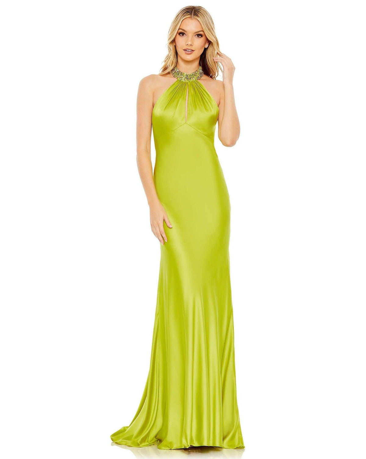 Mac Duggal 70252 Prom Long Beaded Halter Formal Gown Sale