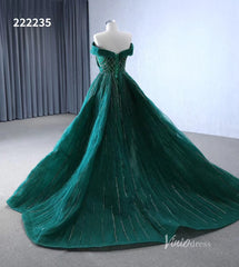 Magenta Beaded Off the Shoulder Wedding Dresses with Removable Overskirt Ball Gown 222235
