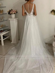 Magic Sparkly Wedding Dresses Beaded Floral Beach Wedding Dress VW1344