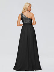 Margaret One-Shoulder Sequins Prom Dresses