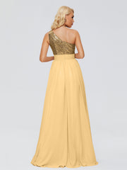 Margaret One-Shoulder Sequins Prom Dresses