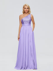 Margaret One-Shoulder Sequins Prom Dresses