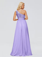Margaret One-Shoulder Sequins Prom Dresses