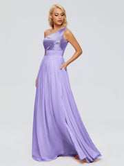 Margaret One-Shoulder Sequins Prom Dresses