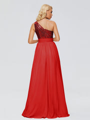 Margaret One-Shoulder Sequins Prom Dresses