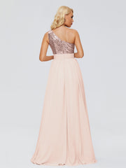 Margaret One-Shoulder Sequins Prom Dresses