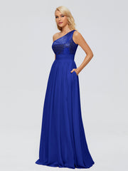 Margaret One-Shoulder Sequins Prom Dresses