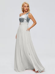 Margaret One-Shoulder Sequins Prom Dresses