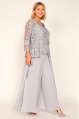 Marina Silver Mother of the Bride Pant Suit