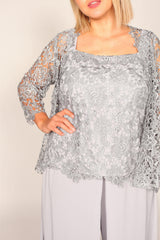 Marina Silver Mother of the Bride Pant Suit
