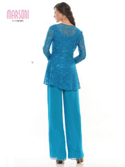 Marsoni Formal Long Sleeve Jacket Pant Suit 305