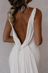 Jaylynn | Mermaid Deep V-Neck Backless White Wedding Dress