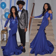 Mermaid Deep V-neck Chapel Length Chiffon Ruffle Hem Prom Dress