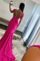 Molly | Mermaid Deep V-Neck Beaded Satin Long Prom Dress