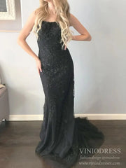Mermaid Lace Long Prom Dresses Spaghetti Strap FD1250