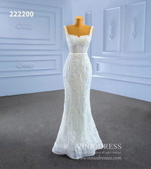Mermaid Lace Wedding Dresses with Removable Overskirt 222200