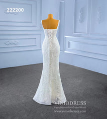 Mermaid Lace Wedding Dresses with Removable Overskirt 222200