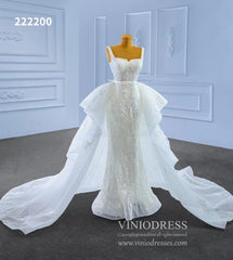 Mermaid Lace Wedding Dresses with Removable Overskirt 222200