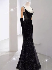 Sirène longue robe de bal Nouvelle arrivée sexy noire de soirée noire robe de soirée