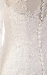 Mermaid Long Sleeve Lace Dress With Embroideries Illusion