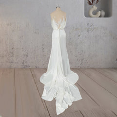 Mermaid Off Shoulder Appliqued Wedding Dress with Backless