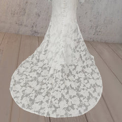 Mermaid Off the Shoulder Long Sleeves Wedding Dress with Slit