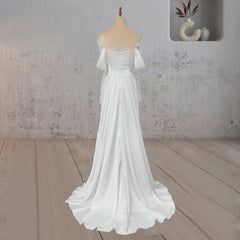 Mermaid Off-the-Shoulder Satin Lace Wedding Dress