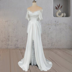 Mermaid Off-the-Shoulder Satin Lace Wedding Dress