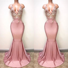 Mermaid Prom Gown with Delicate Lace Details and Spaghetti Straps