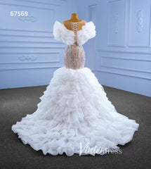 Mermaid Ruffle Wedding Dresses Layered Bridal Gown 67569