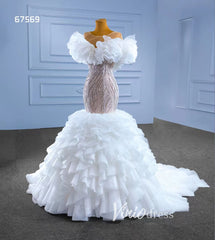 Mermaid Ruffle Wedding Dresses Layered Bridal Gown 67569