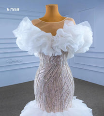 Mermaid Ruffle Wedding Dresses Layered Bridal Gown 67569