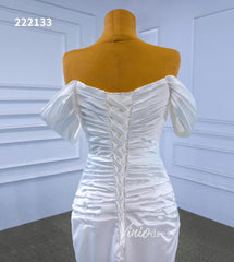 Mermaid Satin Wedding Dresses Off the Shoulder Bridal Dress 222133