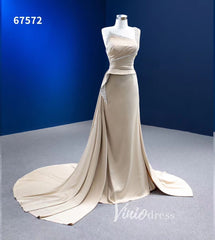 Mermaid Satin Wedding Dresses One Shoulder Formal Dress 67572